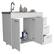 Alt View 2. TuHome - Ferretti Utility Sink With Three Drawers And Double Door Cabinet - White.