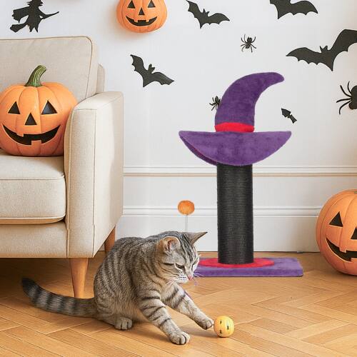Alt View 7. Winado - Halloween Cat Scratching Post 24in H Kitten Playing Tower Cat Toy for Indoor Decoration - Purple.