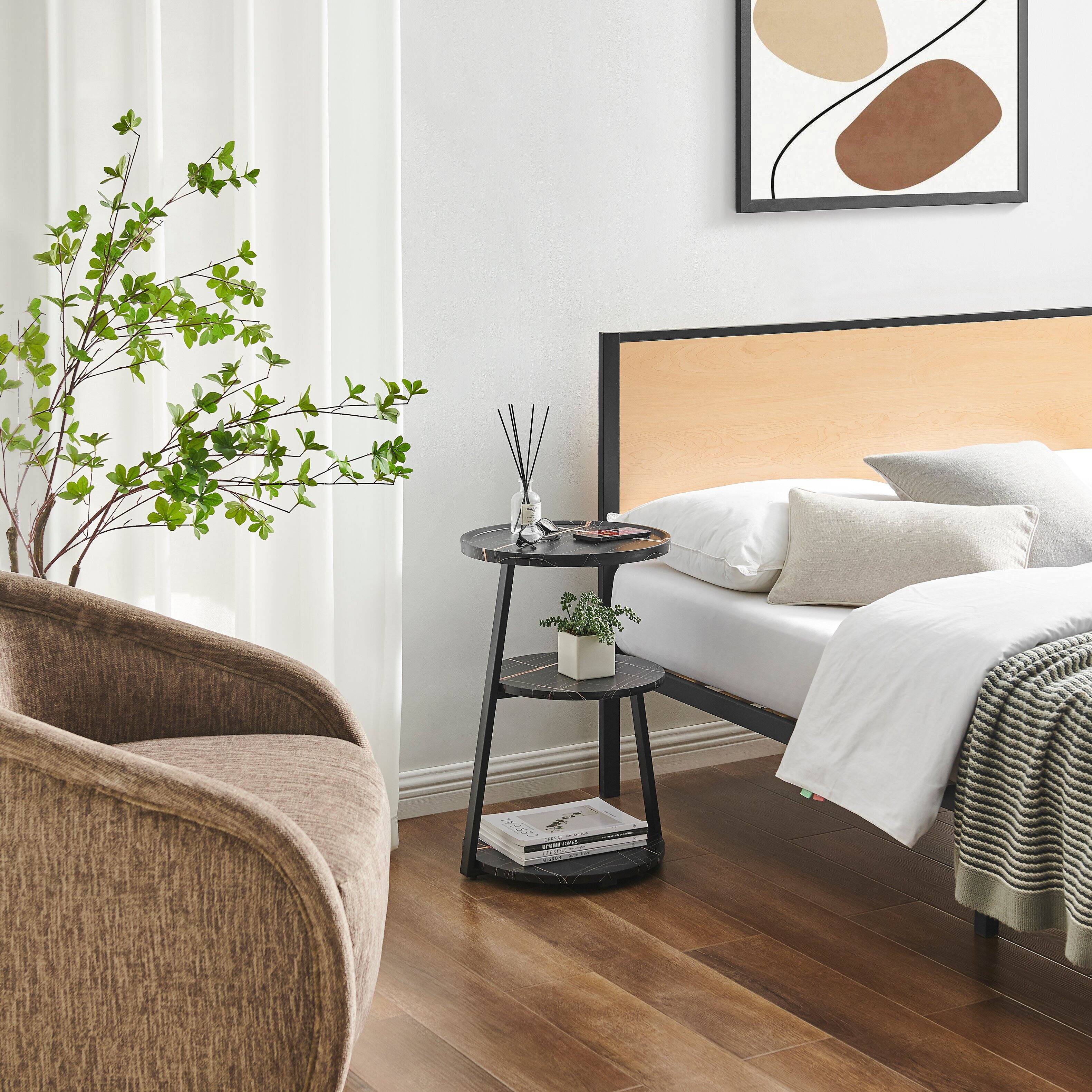 Alt View 5. Danya B - Skylar Round 3-Tier Side Accent Table - Black Marble/Black - Black Marble/Black.