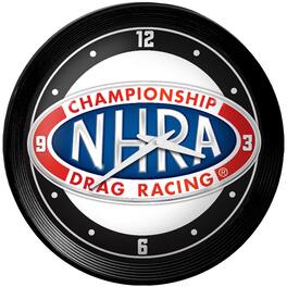 The Fan-Brand - NHRA Championship Drag Racing 15" Ribbed Frame Wall Clock - Multicolor