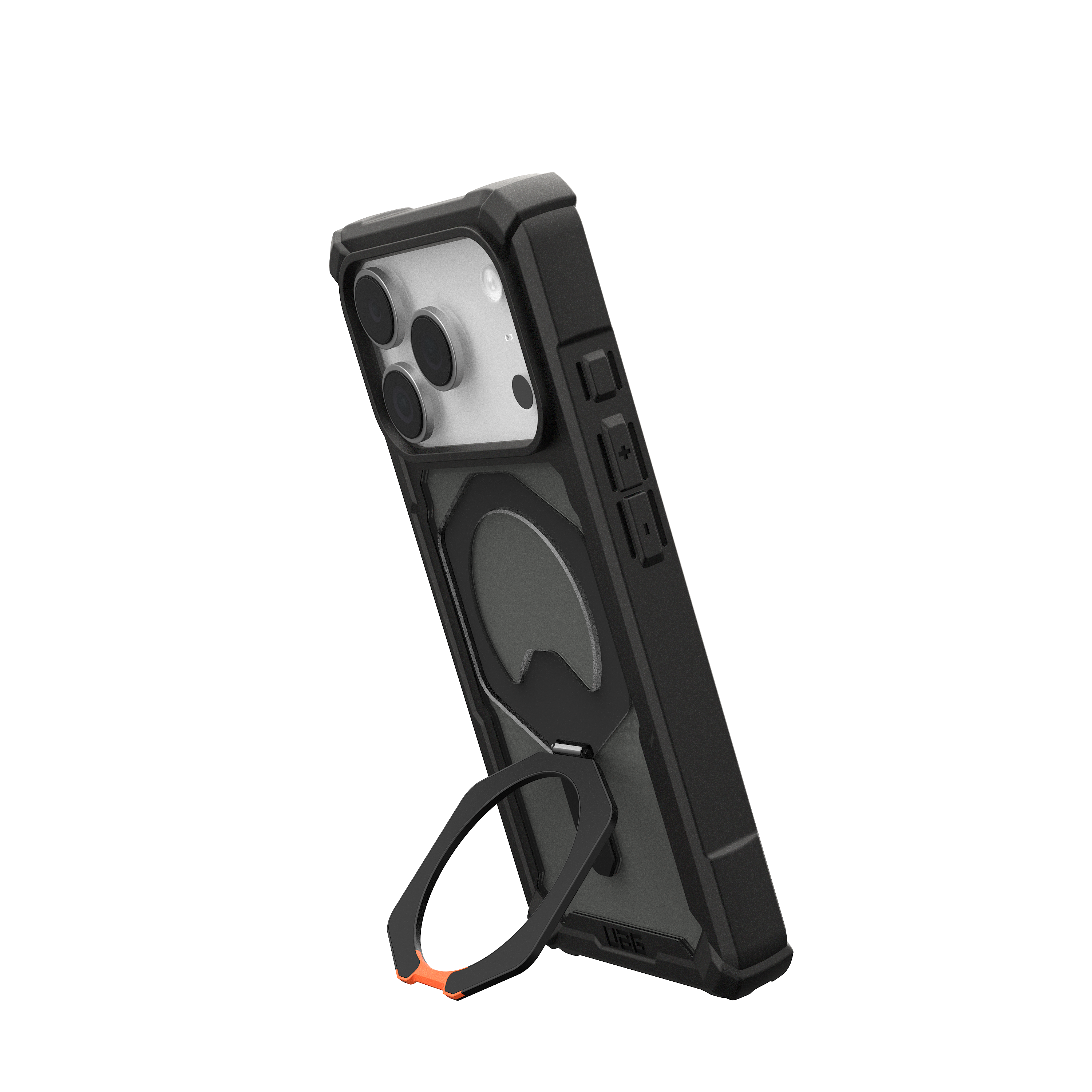Left. UAG - Plasma XTE Series Case with Magsafe for Apple iPhone 17 Pro - Black/Orange.