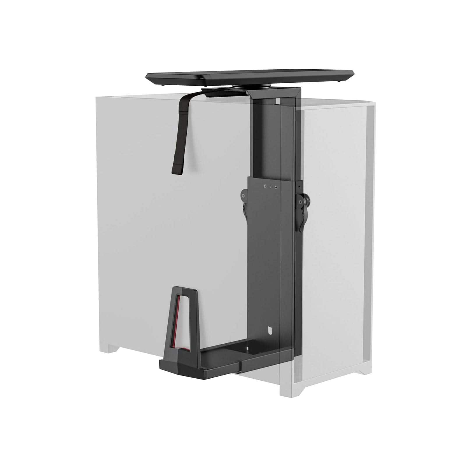 Mount-It! - Deluxe Gaming CPU Mount with Sliding Track and 360° Swivel Under-Desk Mount for PC Towers - Black