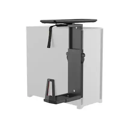 Front. Mount-It! - Deluxe Gaming CPU Mount with Sliding Track and 360° Swivel Under-Desk Mount for PC Towers, Black - Black.