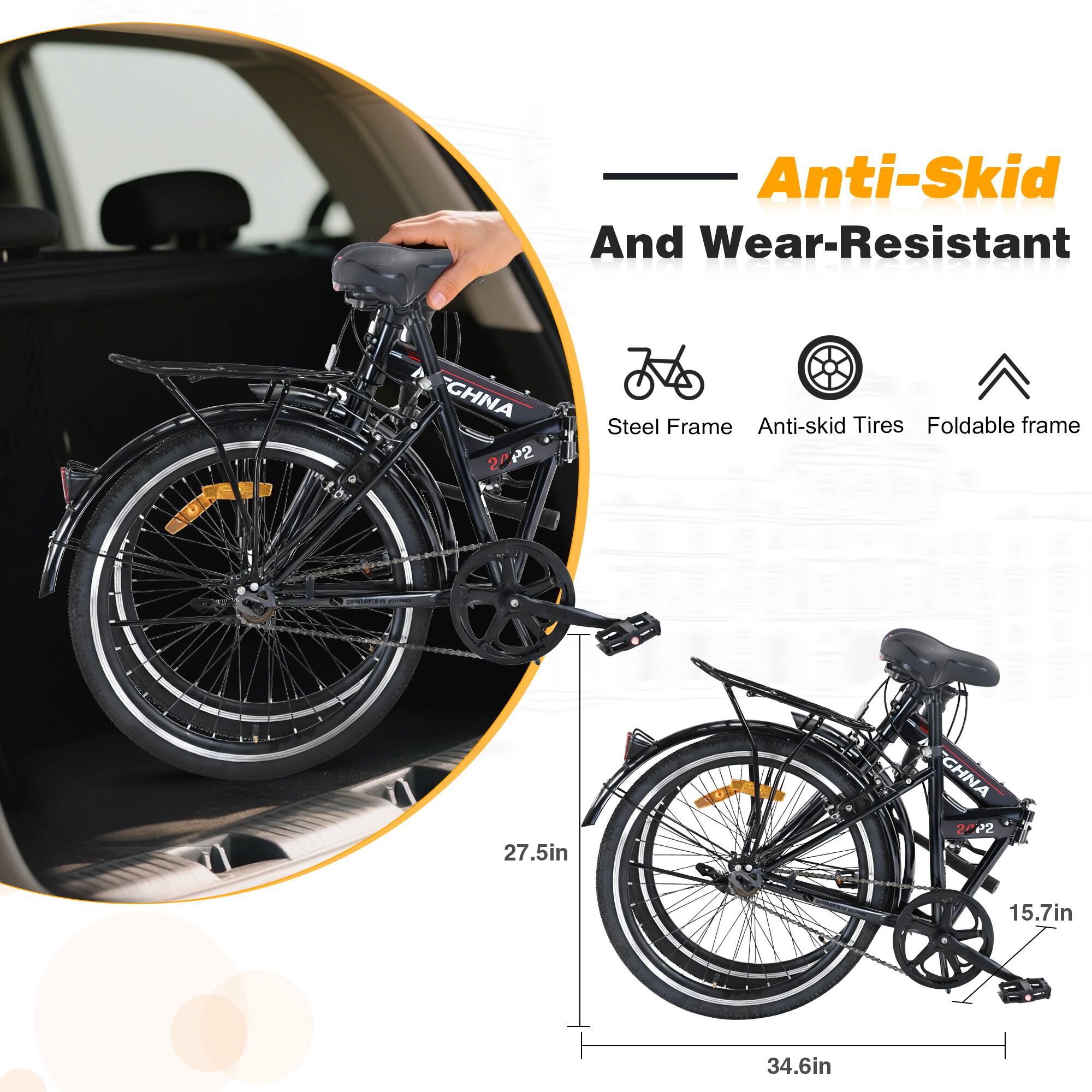 Anti-Skid And Wear-Resistant

Steel Frame
Anti-skid Tires
Foldable frame

27.5in
15.7in
34.6in