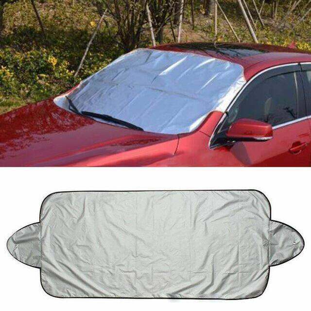 Left. Link - Link Reversible Car Windshield Protector - Perfect for Winter Snow and Summer Heat - Blue.