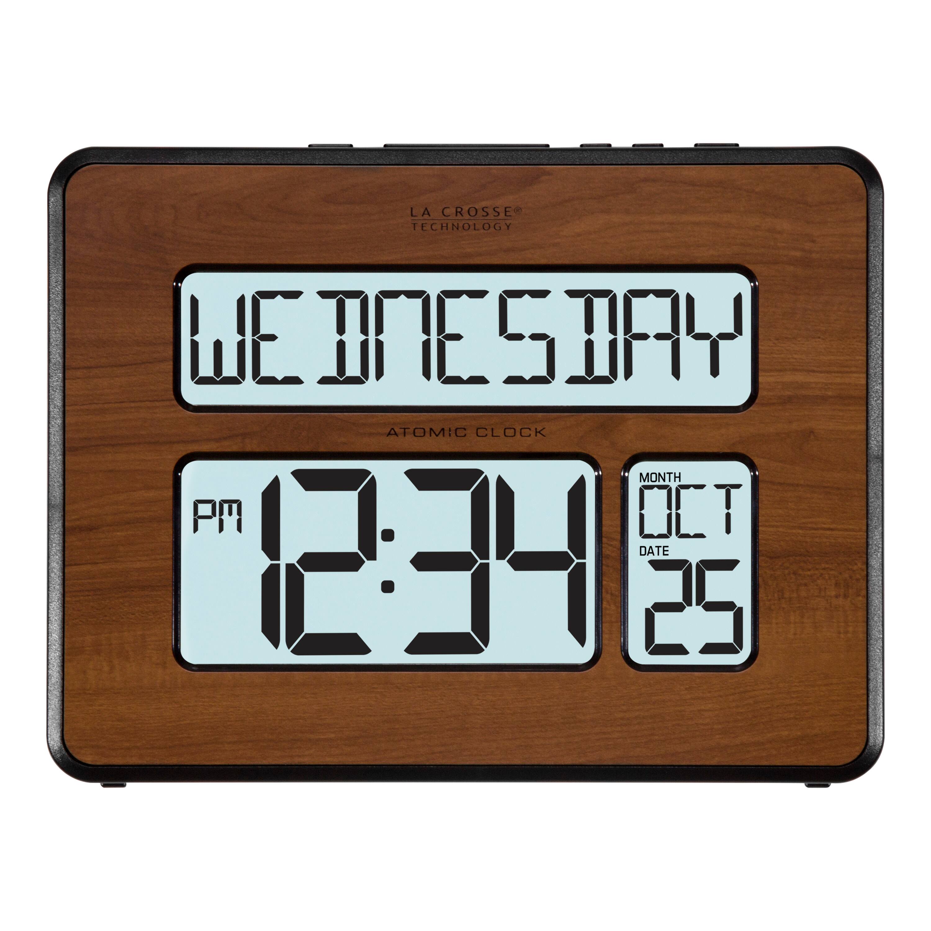 LA CROSSE TECHNOLOGY  
ATOMIC CLOCK  

WEDNESDAY  
12:34 PM  

MONTH OCT  
DATE 25