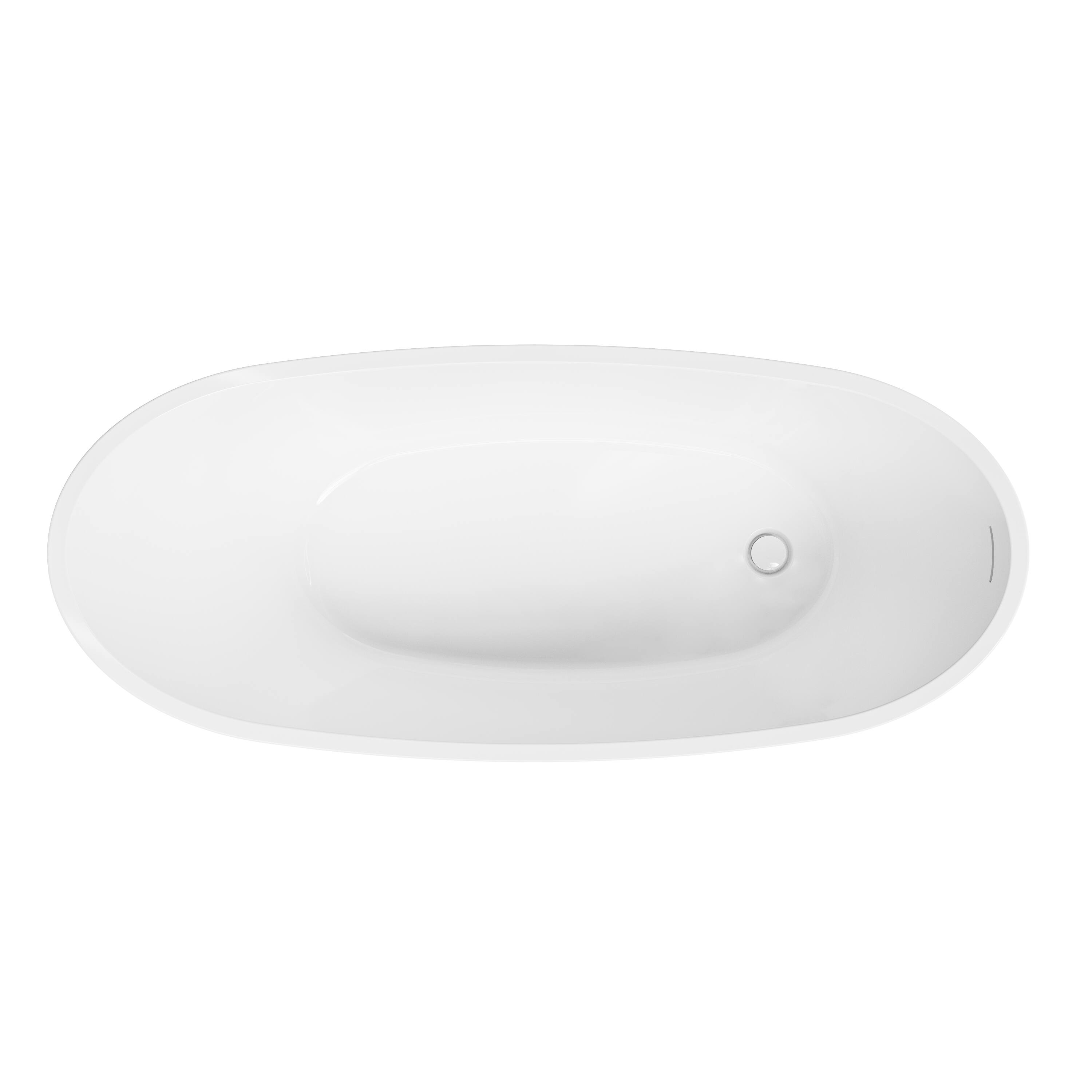 Alt View 9. WELLFOR - Trace 67 in. x 29 in. Pure Virgin Acrylic Freestanding Soaking Bathtub with Drain and Overflow - White.