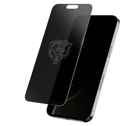Front. Screen Skinz - Chicago Bears iPhone Privacy Glass Screen Protector - 16 Pro Max - Multicolor.
