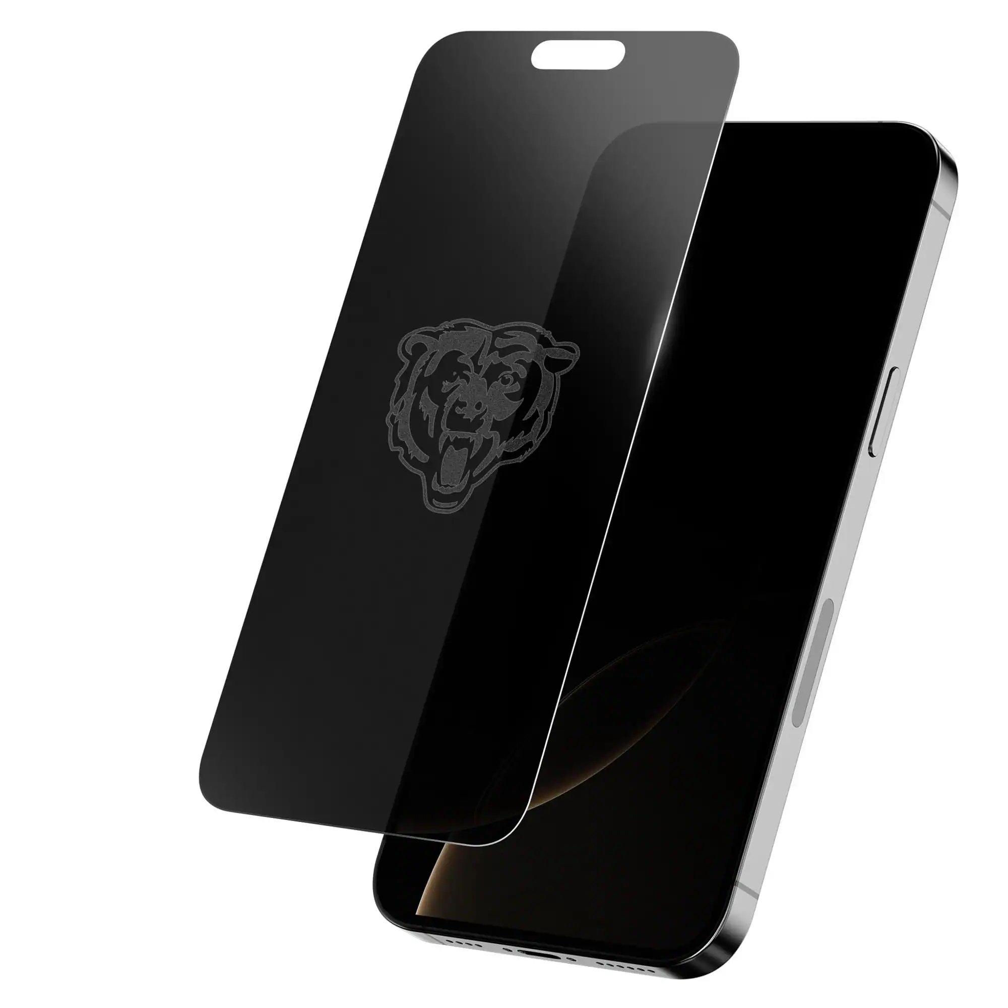 Front. Screen Skinz - Chicago Bears iPhone Privacy Glass Screen Protector - 16 Pro Max - Multicolor.