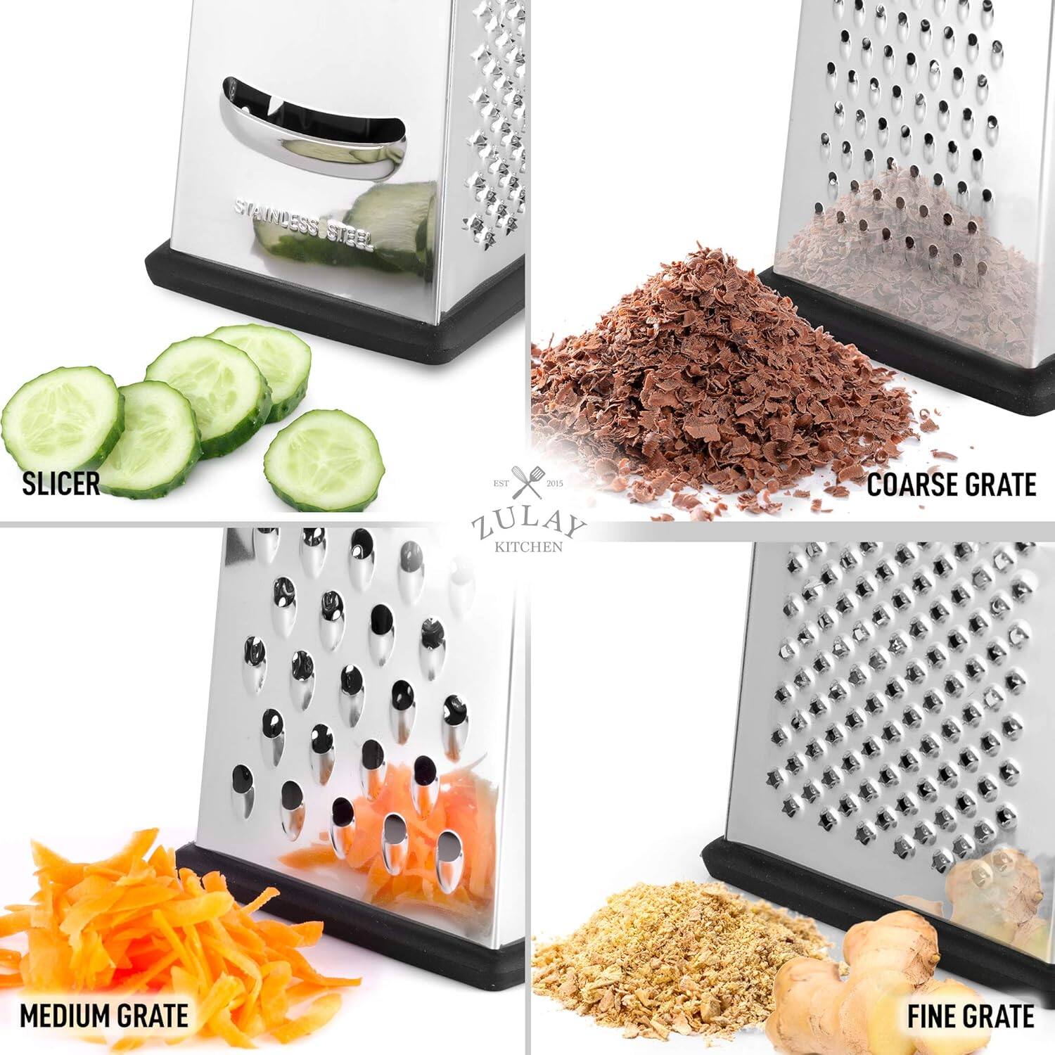 STAILESS STEEL SLICER  
THE 2015 LULAY KITCHEN  
COARSE GRATE  
MEDIUM GRATE  
FINE GRATE