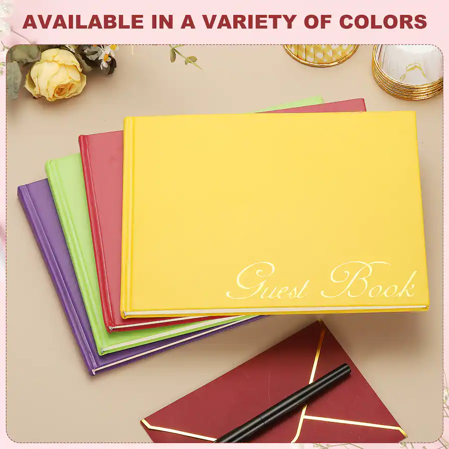 Red Rosa Book Unique Bargains Elegant Guestbook 9x7 Inch PU Leather Wedding Sign in ...