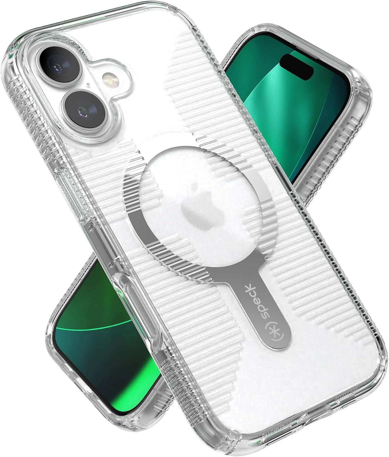 Speck - GEMSHELL Grip +MS Case for iPhone 17 - Slim Protective Grip | Drop Protection | MagSafe Compatible - Clear