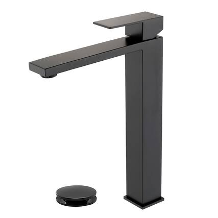 Front. Boyel Living - Black Faucet SUS304 Aerator Spout cUPC Cartridge 60cm Supply Line Pop Up Drain - Matte Black.