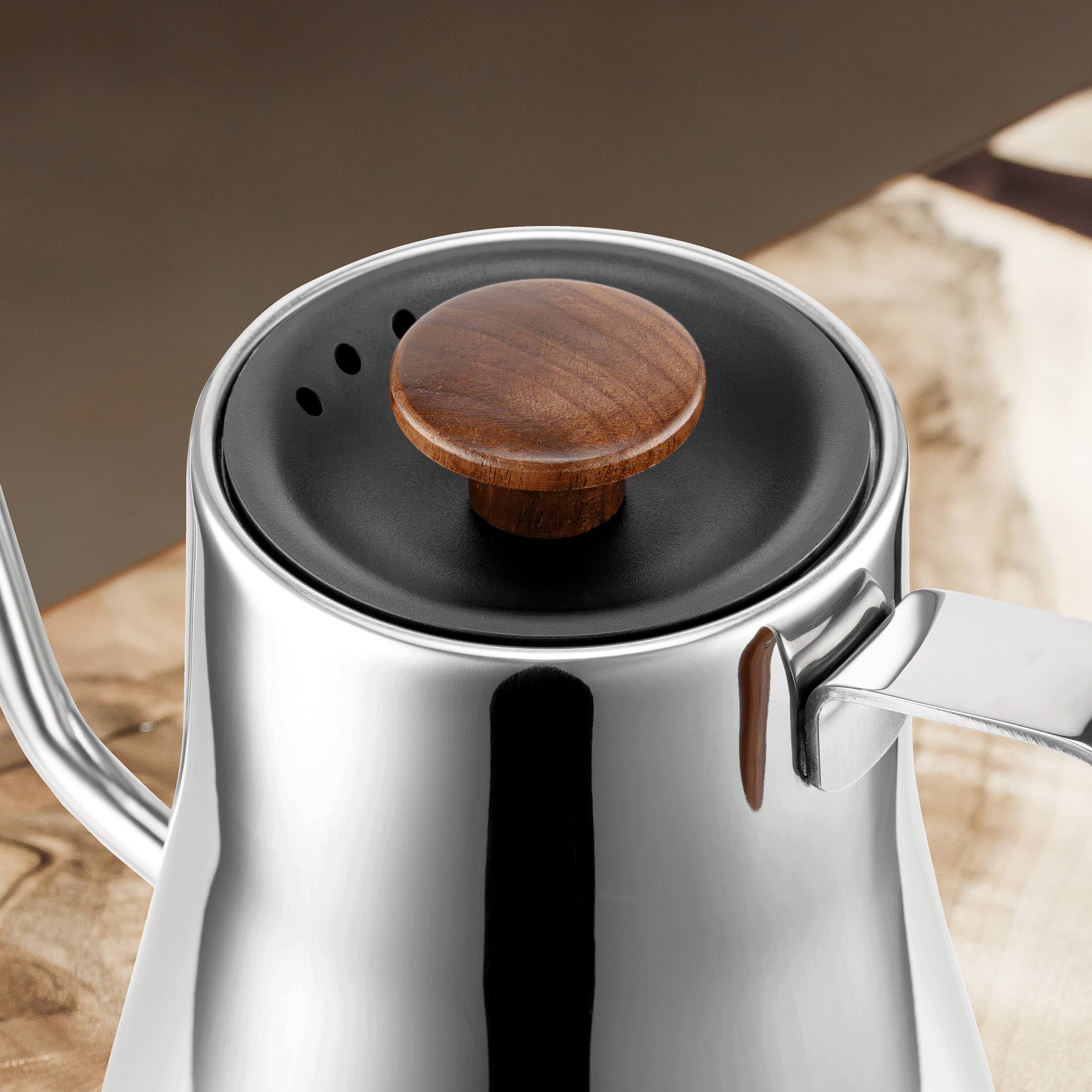 Alt View 5. Melitta - Precision Pour X 20-oz. Pour Over Gooseneck Spout Kettle - Stainless Steel.