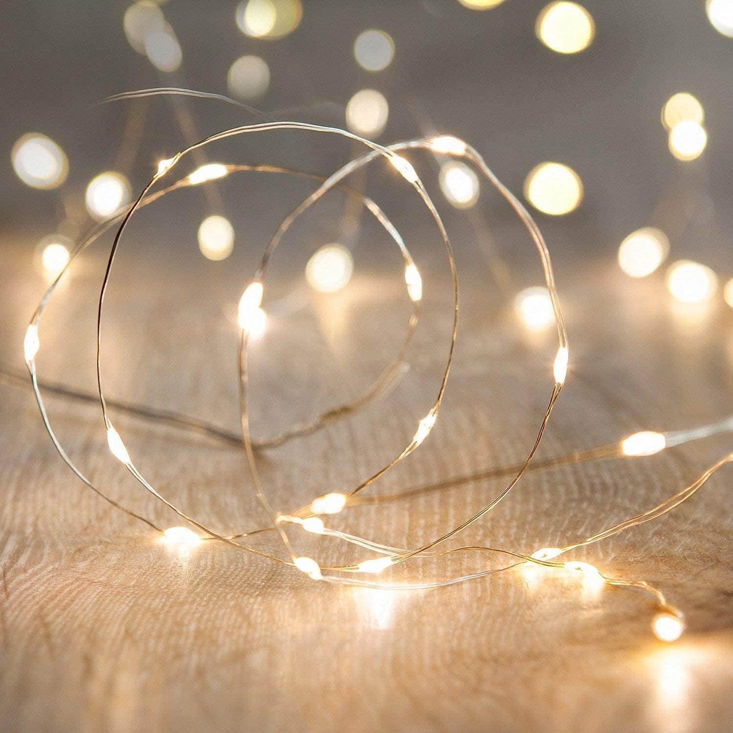 THIRSTY TURTLE - 10ft 30-LED Fairy String Lights, Battery Operated, Warm White