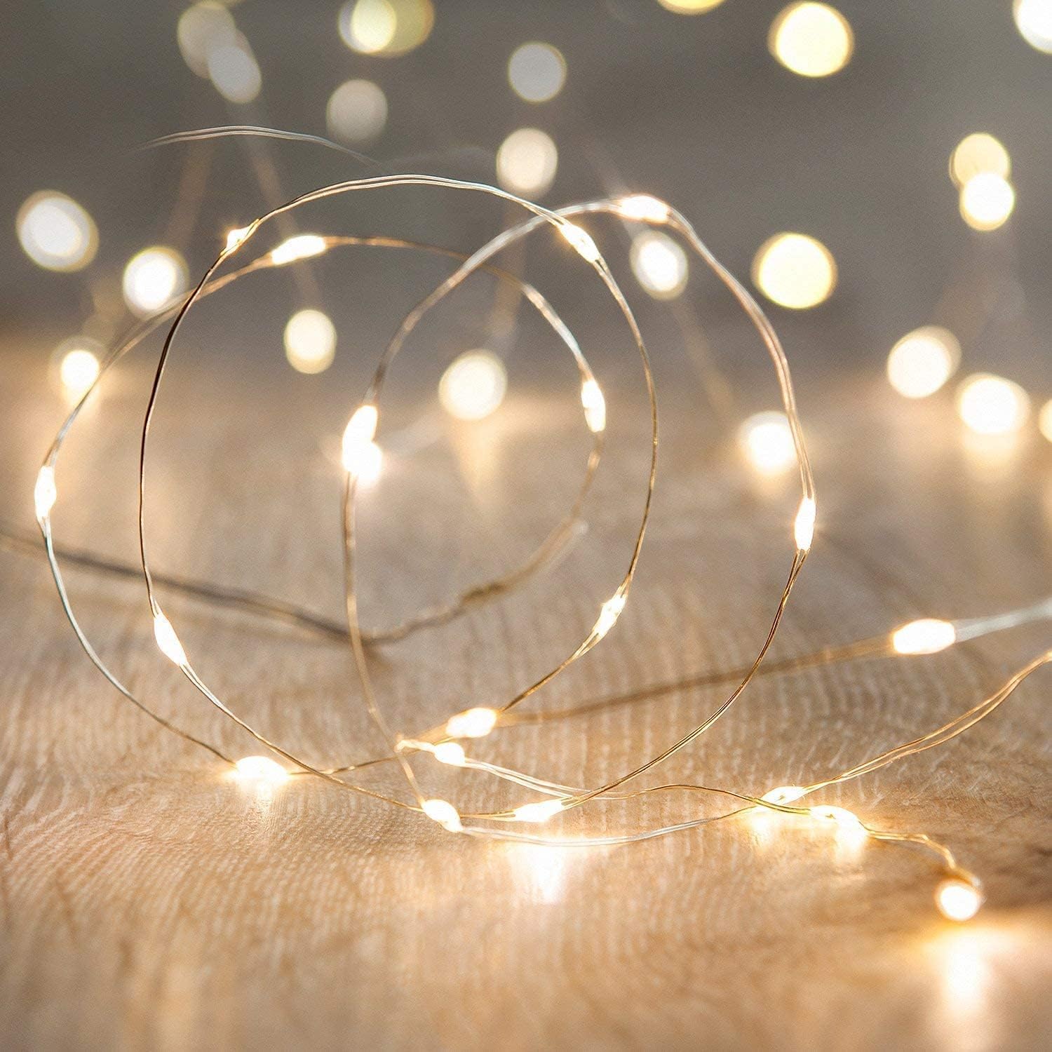 Front. THIRSTY TURTLE - 10ft 30-LED Fairy String Lights, Battery Operated, Warm White.