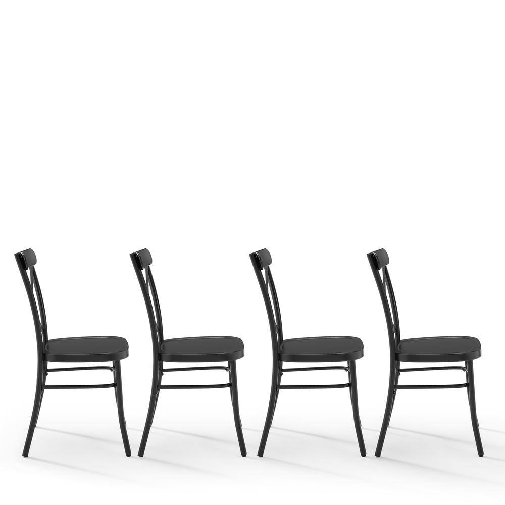 Alt View 3. Crosley Furniture - Camille 4-Piece Metal Dining Chair Set - Black.