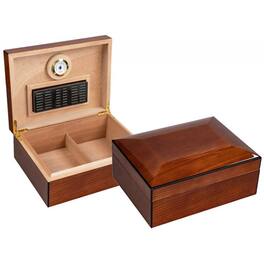 Prestige - THE Dome Olmo Cigar Humidors - High Gloss Dark Burl Wood Grain Finish