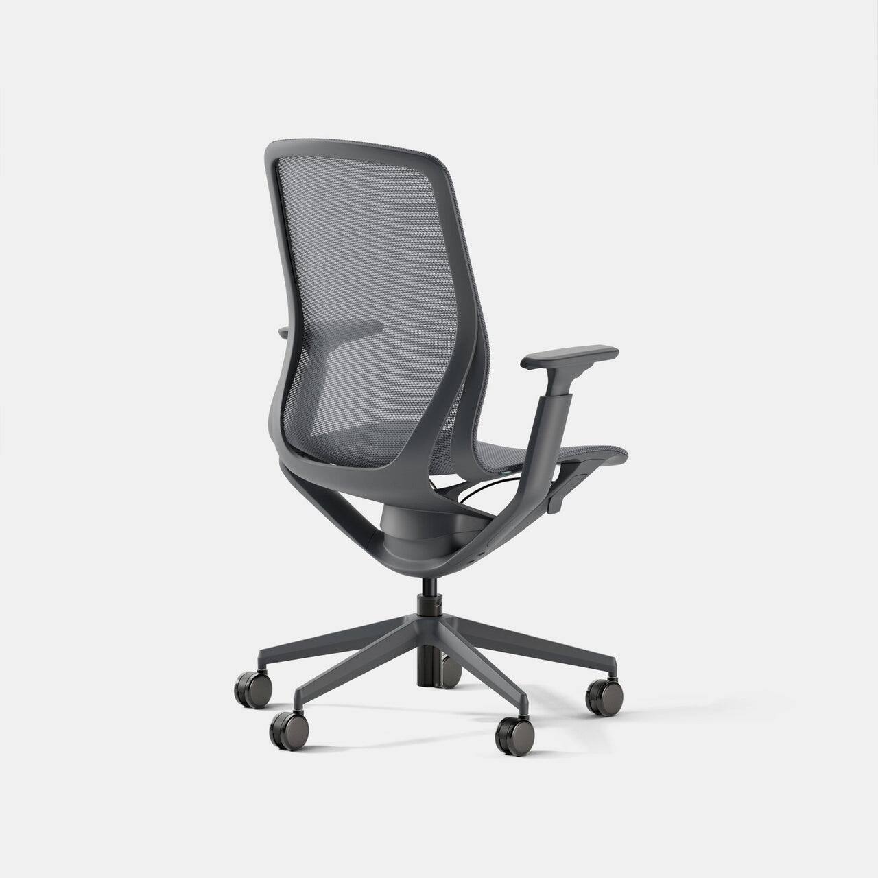 Left. Branch Furniture - Aire Chair – Sleek, Lightweight Ergonomic Design with Full Adjustability & Breathable Comfort - Graphene.