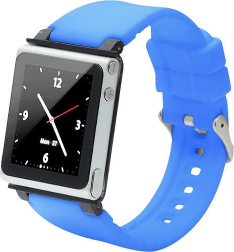 Angle Standard. iWatchz - Q Collection Wrist Strap for iPod Nano 6G - Blue.
