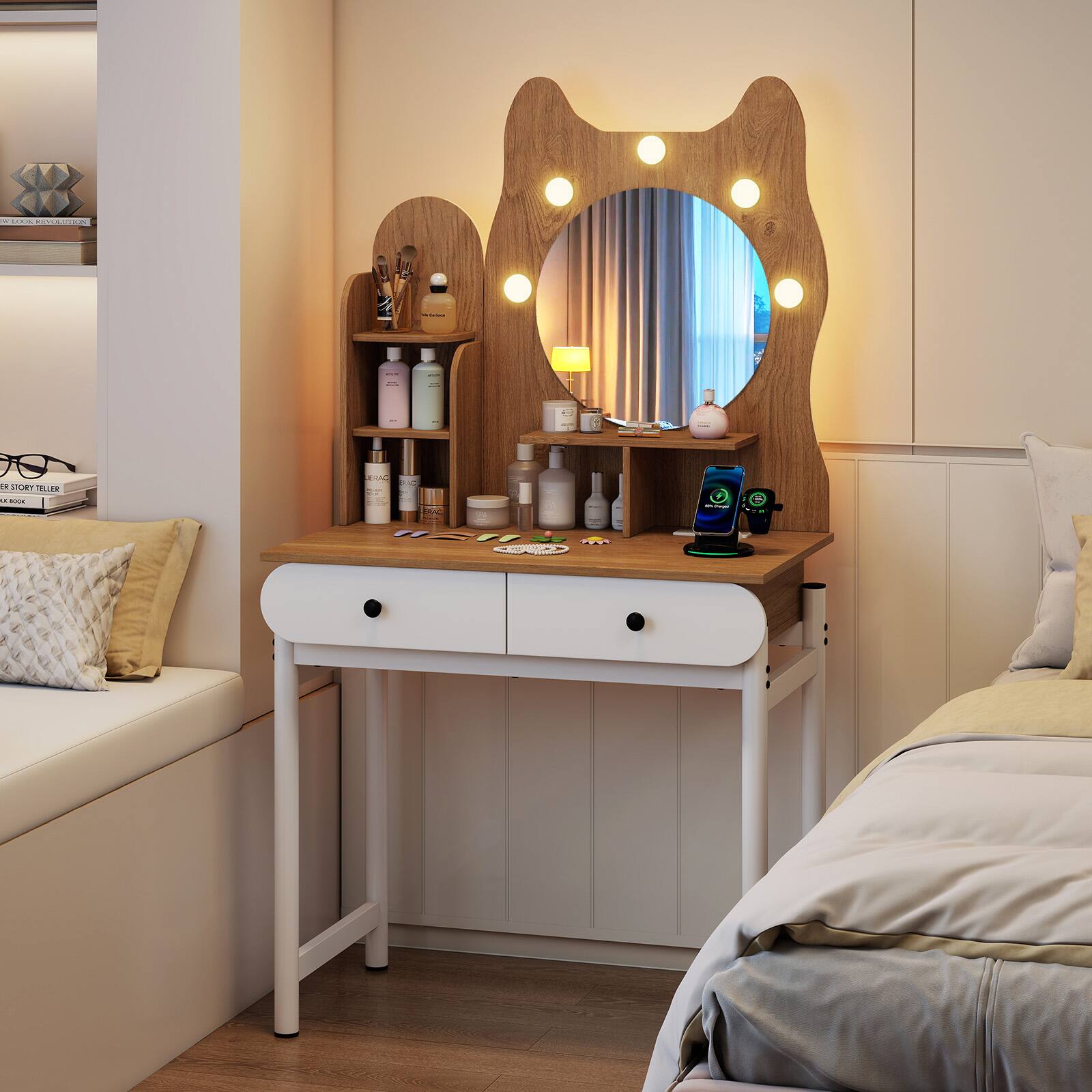 - W
- SORTIER LURT ILLER
- E

The corrected text from the image is:

- "THE STORY TELLER"
- "THE BOOK"