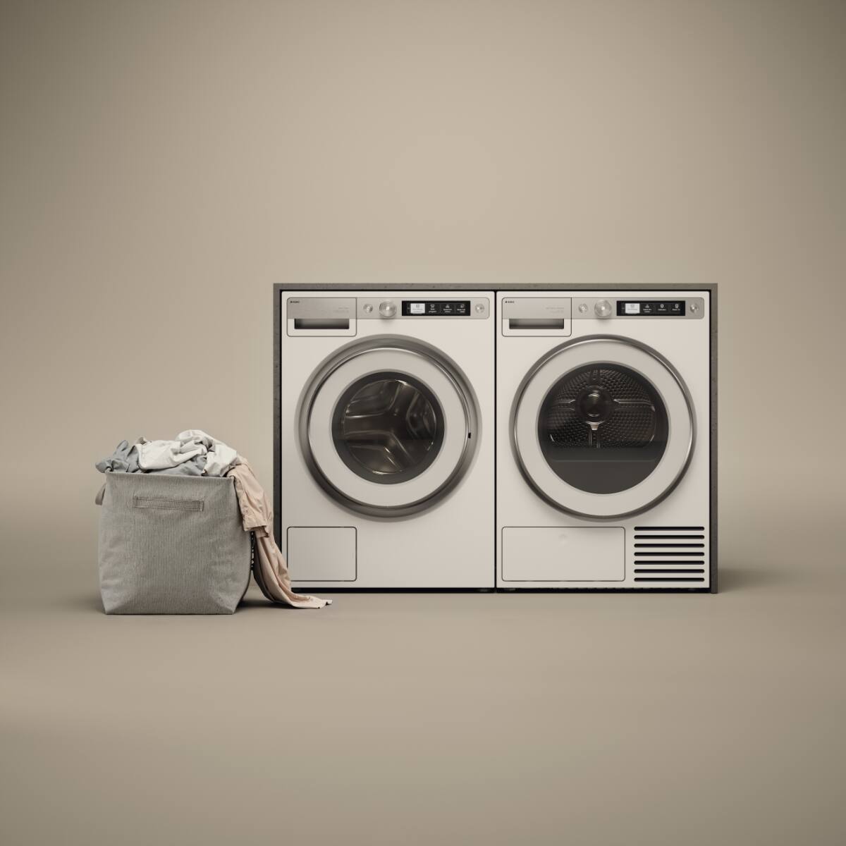 Back. Asko - 2.8 Cu.Ft. High-Efficiency Front Load Washer, Auto Dose, Steel Seal, 26.5 lb capacity, 1400 RPM max spin, Stackable - White.