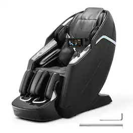 VEVOR - Dual-Core 4D+3D Full Body Massage Chair, with Extended SL Track, Deep Yoga Stretch, Electric Extendable Footrest, TFT - Black