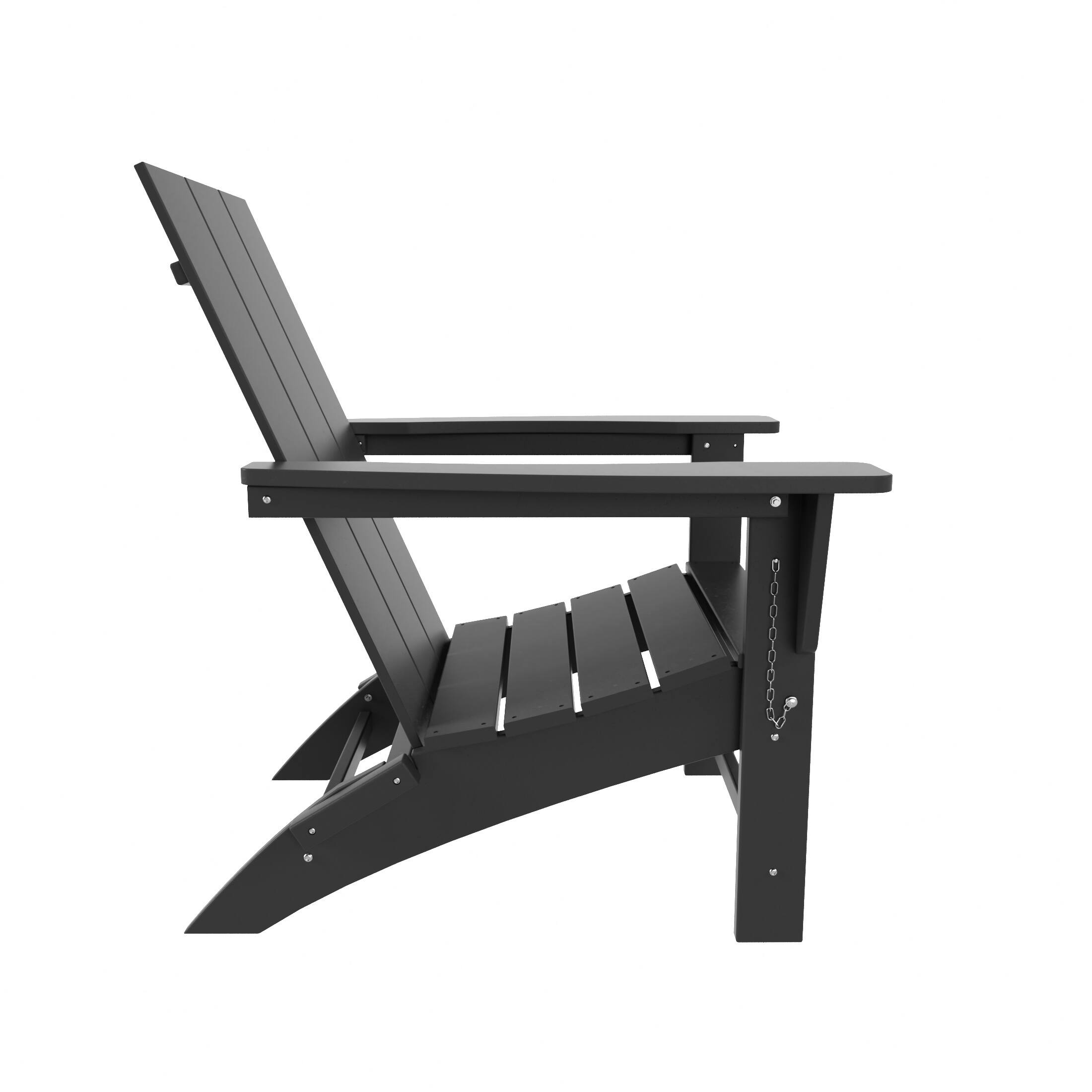 Back. WestinTrends - WestinTrends Ashore Outdoor HDPE Modern Folding Adirondack Chair - Gray.