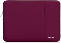 Front. mosiso - 14 inch Laptop Sleeve with Pocket, Polyester Vertical Case for ASUS Acer, HP Stream, Dell Latitude, Lenovo IdeaPad - Wine Red.