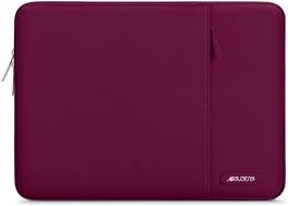 mosiso - 14 inch Laptop Sleeve with Pocket, Polyester Vertical Case for ASUS Acer, HP Stream, Dell Latitude, Lenovo IdeaPad - Wine Red