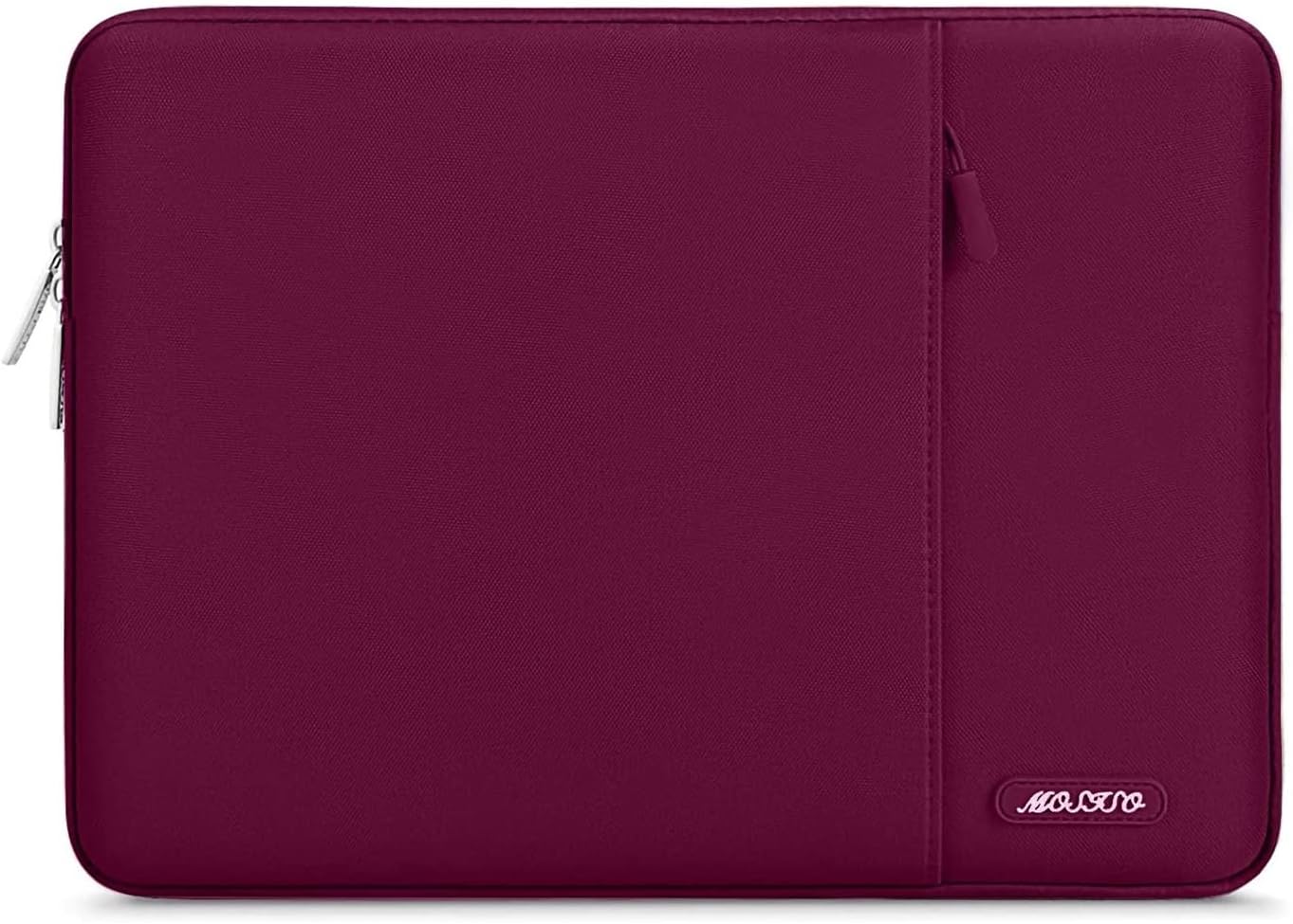 mosiso - 14 inch Laptop Sleeve with Pocket, Polyester Vertical Case for ASUS Acer, HP Stream, Dell Latitude, Lenovo IdeaPad - Wine Red