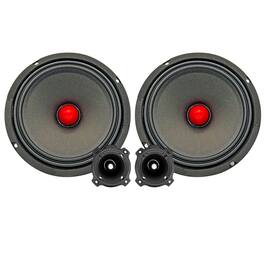 5 CORE - 6.5 Inch Midrange Door Speaker + Tweeter Combo 580W PMPO Subwoofer Audio 300W PMPO Tweeters - Black