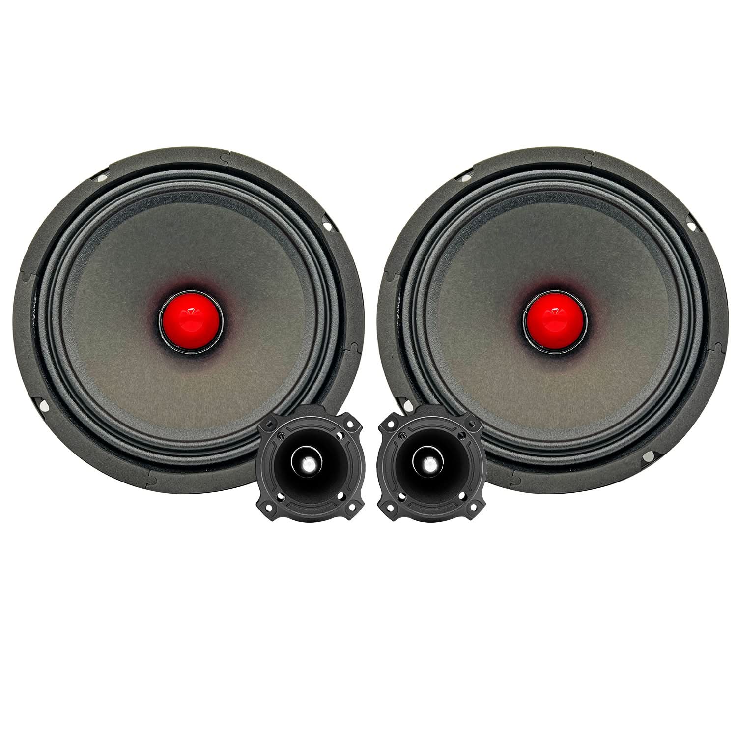 Front. 5 CORE - 6.5 Inch Midrange Door Speaker + Tweeter Combo 580W PMPO Subwoofer Audio 300W PMPO Tweeters - Black.