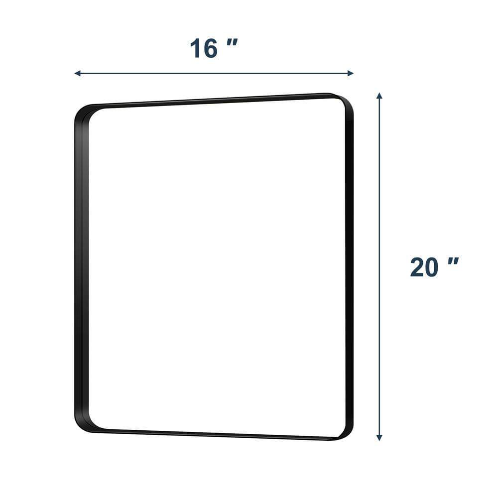 Alt View 5. Kadyn - 20x16 Inch Rectangle Wall Mirror with Rounded Corners and Black Metal Frame - Black.