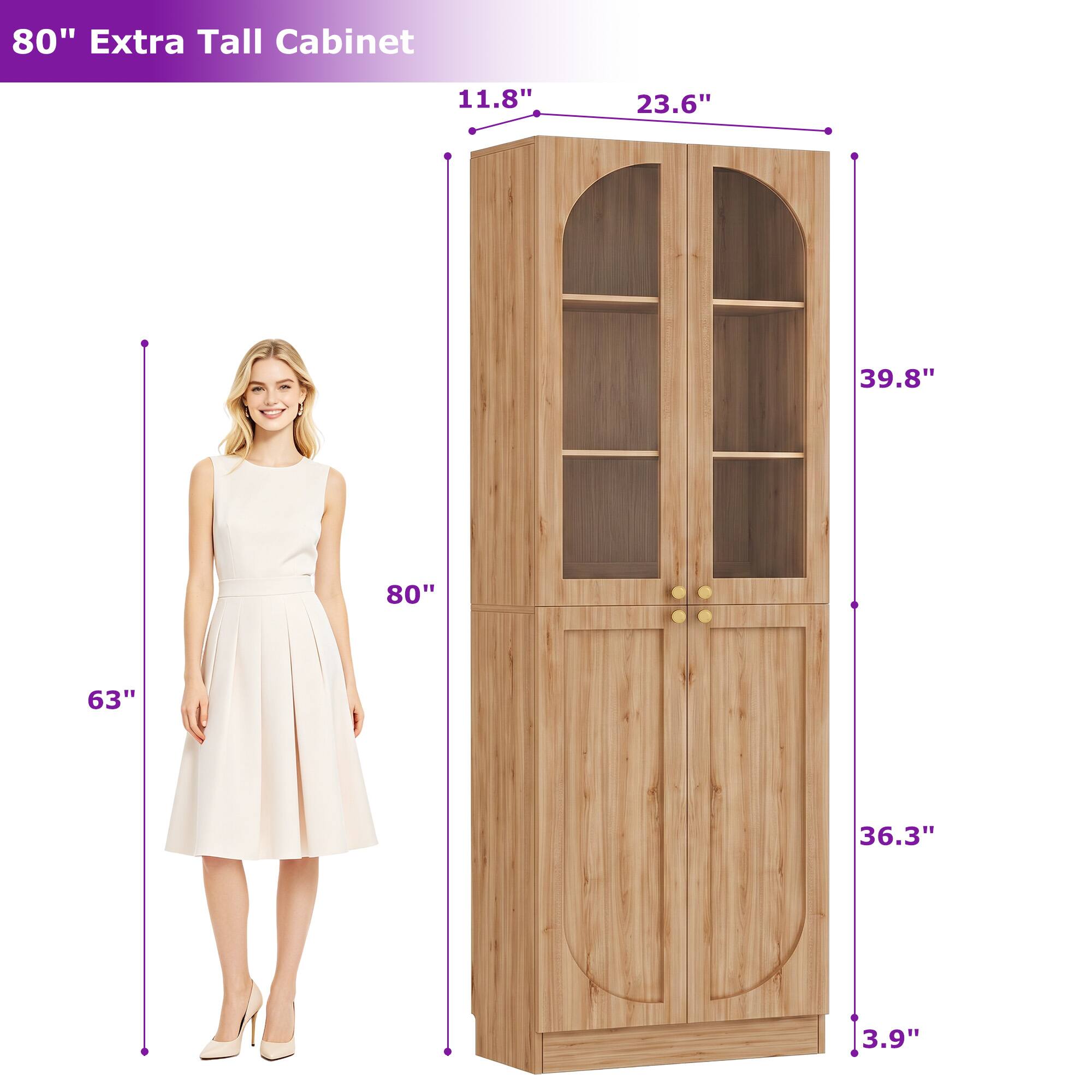 80" Extra Tall Cabinet

- 11.8"
- 23.6"
- 39.8"
- 80"
- 63"
- 36.3"
- 3.9"