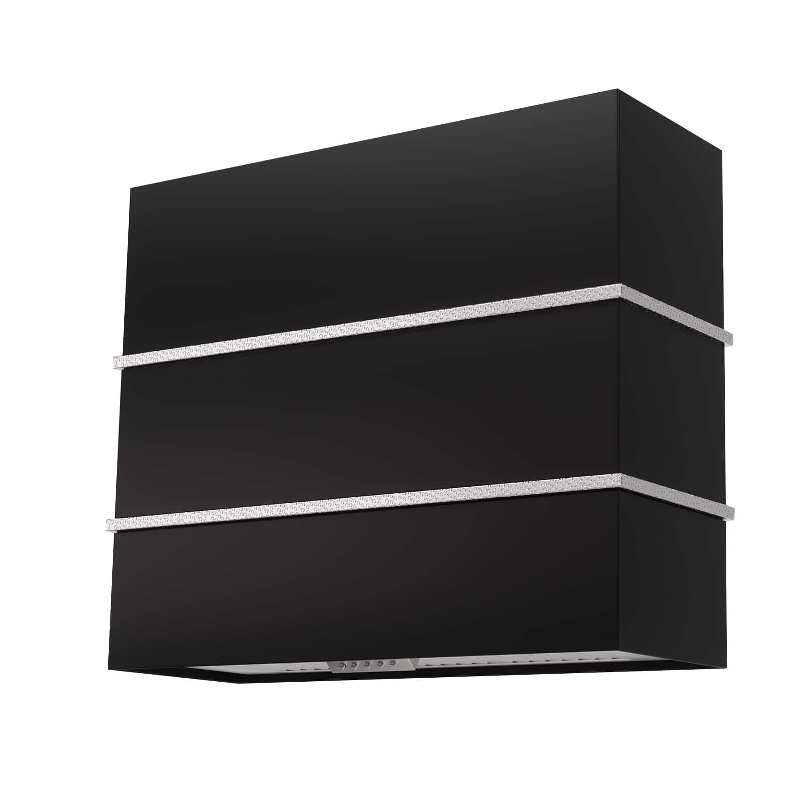 Akicon - 36 inches - Externally Vented - Wall Range Hood - Black with Nickel