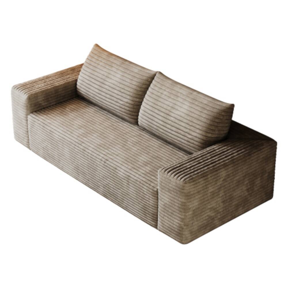 Alt View 1. LUCKY ONE - 71" 3-Seater Corduroy Deep Seat Sofa Loveseat No Assembly for Living Room Bedroom - Camel.