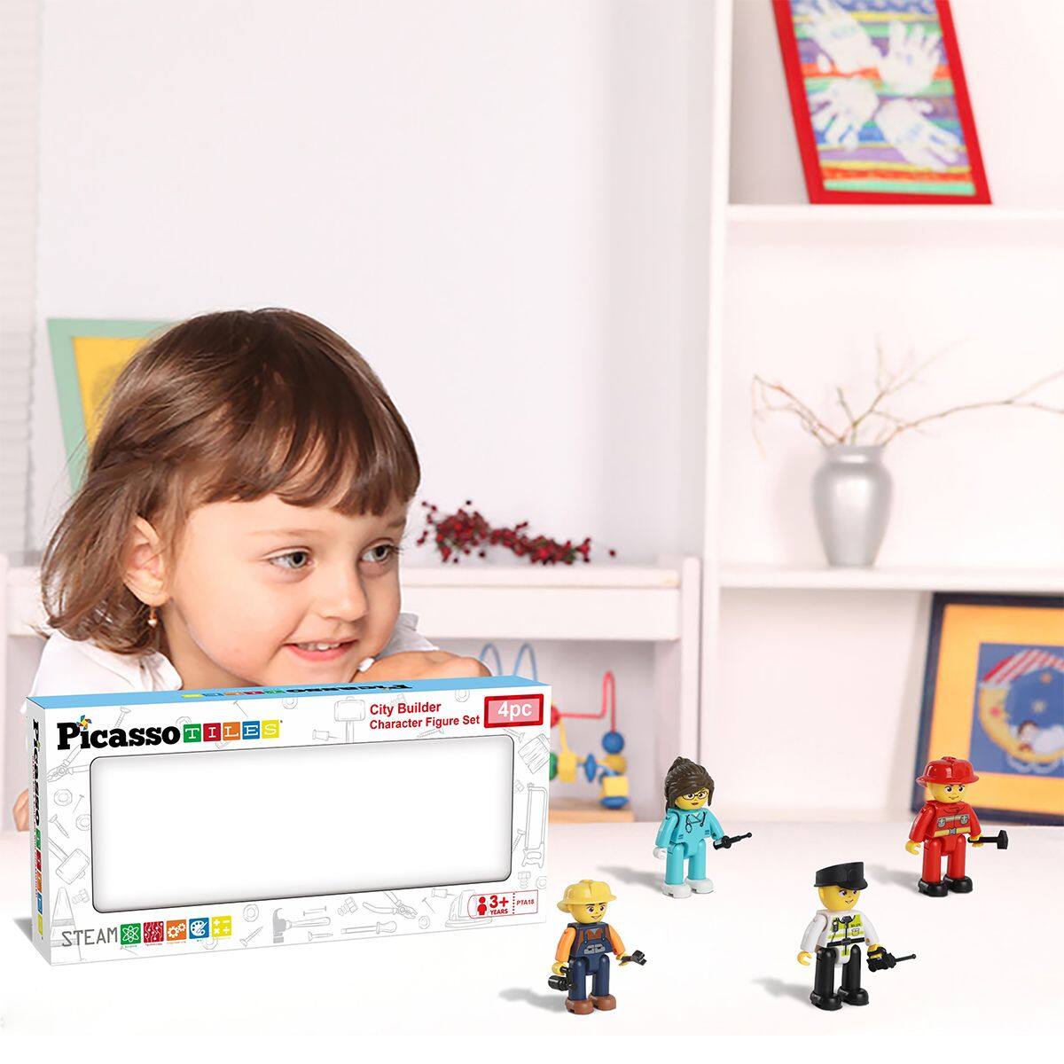 Picasso, City Builder, Character Figure Set, 4pc, 3+, STEAM