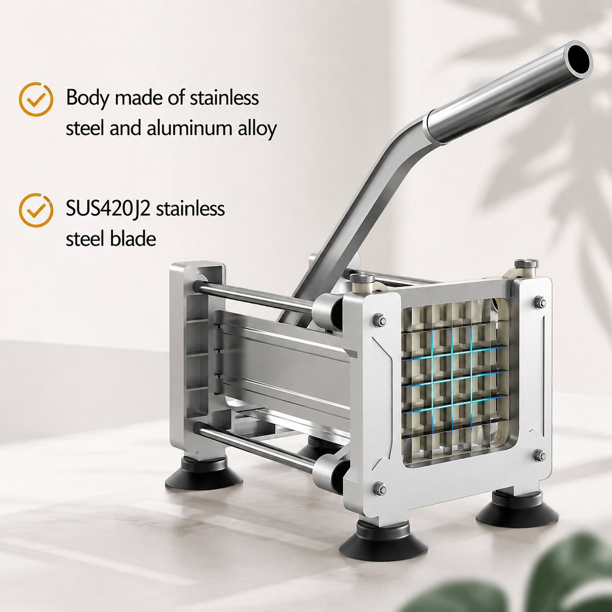 Body made of stainless steel and aluminum alloy  
SUS420J2 stainless steel blade