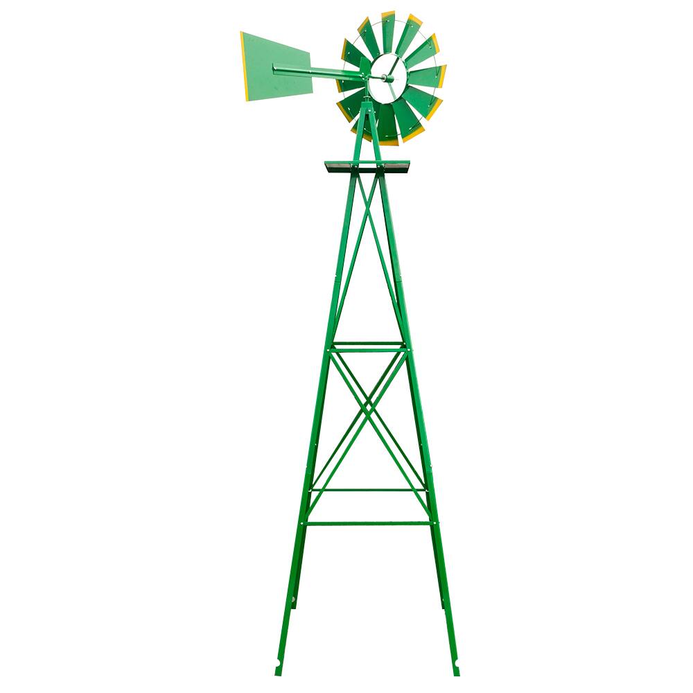 Alt View 7. Winado - Windmill 8 FT Yard Garden Metal Ornamental Wind Mill Weather Resistant Decoration for Outdoor Garden - Green.