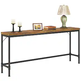 Tribesigns - 70.9 Inch Extra Long Console Table, Narrow Sofa Table Behind Couch, Rustic Entryway Hallway Table Industrial Height Bar - Rustic Brown