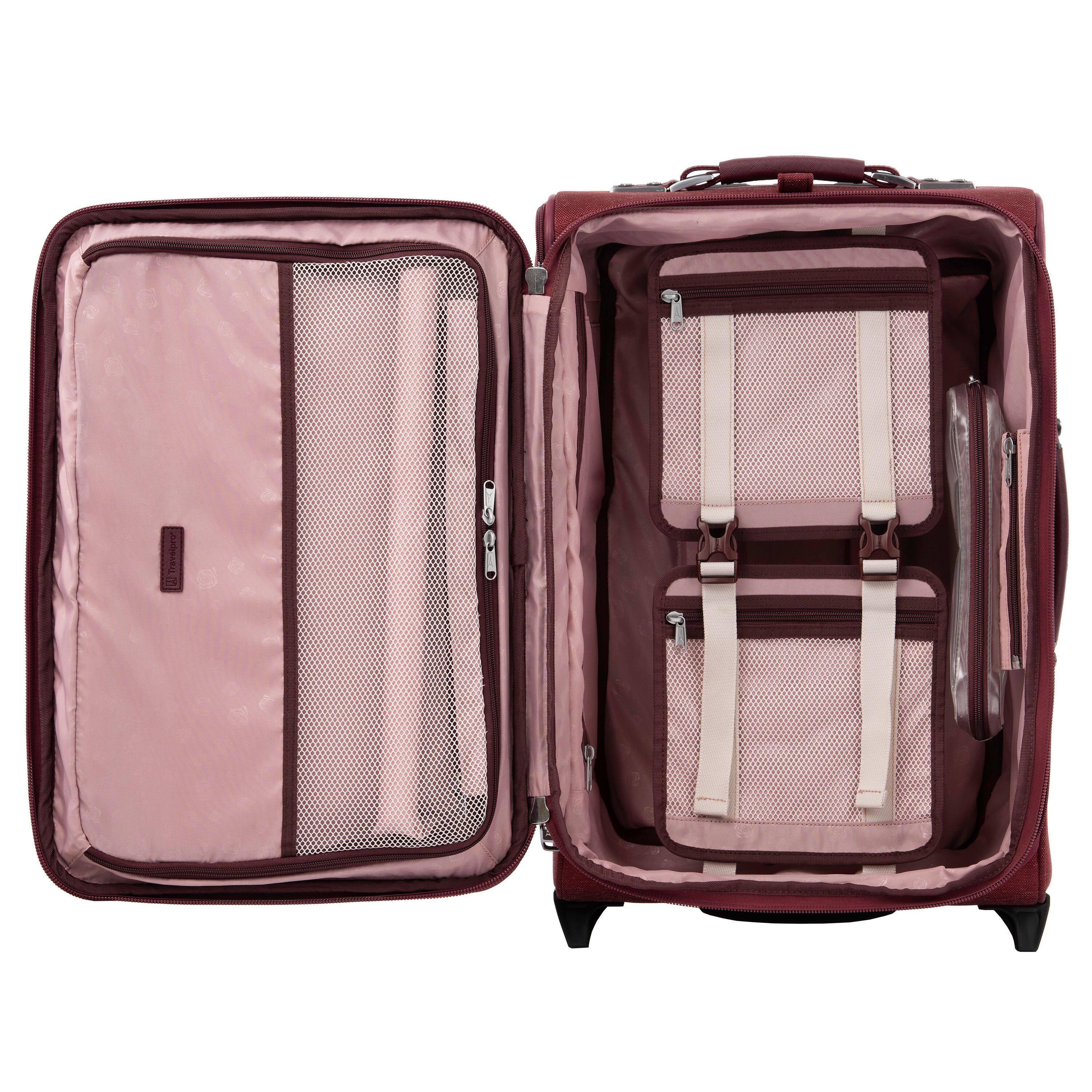 Back. Travelpro - Travelpro Platinum Elite Softside Expandable 22" Carry On Spinner - Bordeaux.