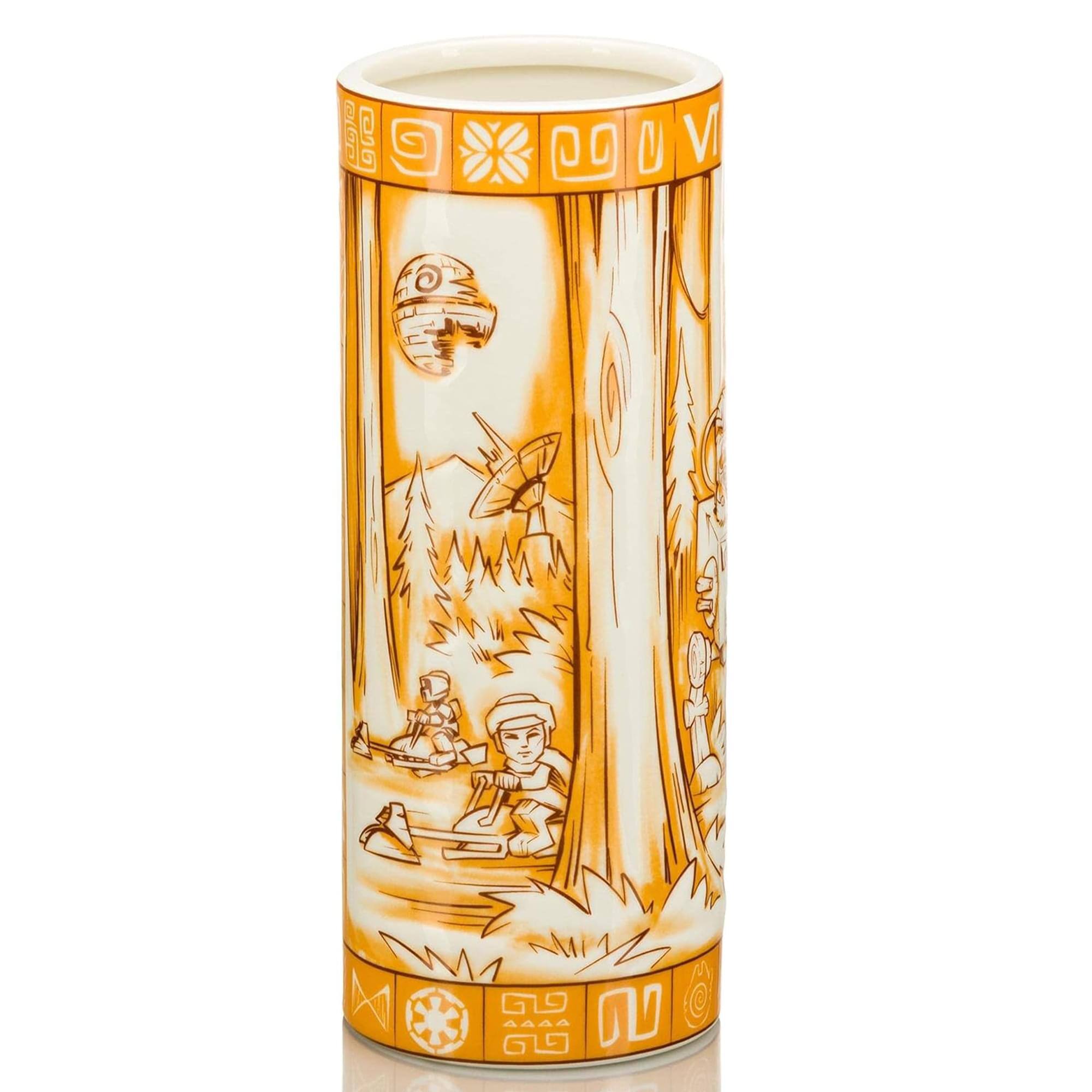 Front. Star Wars - Geeki Tiki Star Wars Endor Scenic 24 Ounce Ceramic Tiki Mug - Yellow.
