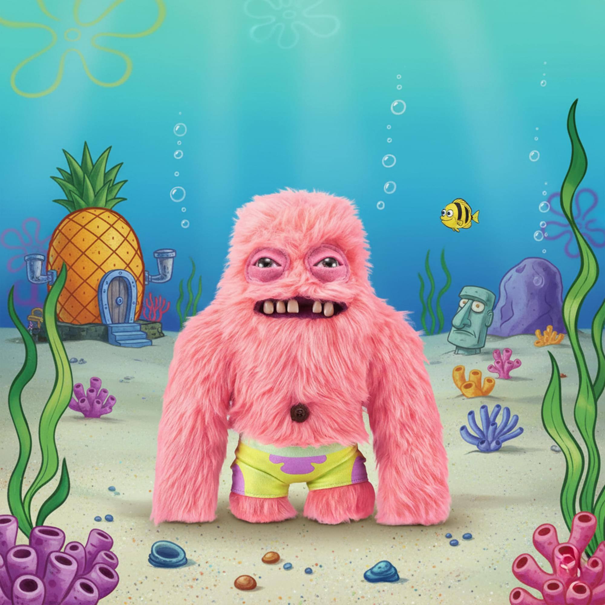 Alt View 2. ZURU - SpongeBob SquarePants x Fuggler 9 Inch Collector Plush | Patrick - Pink.
