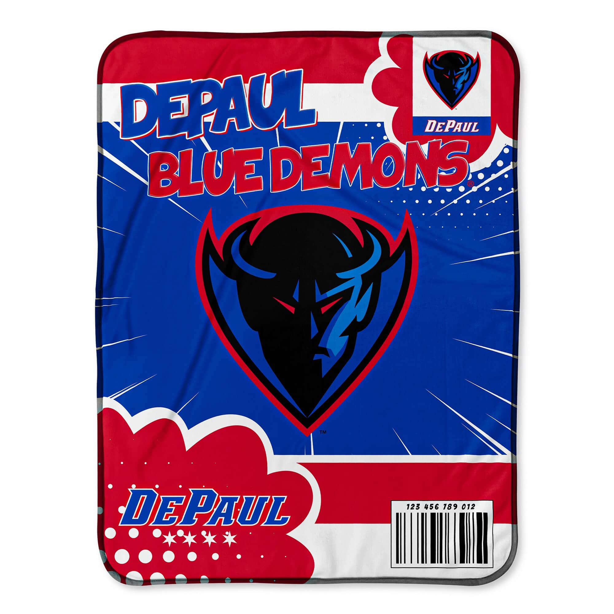 Chad & Jake - DePaul Blue Demons 30" x 40" Comic Theme Baby Blanket - Multicolor