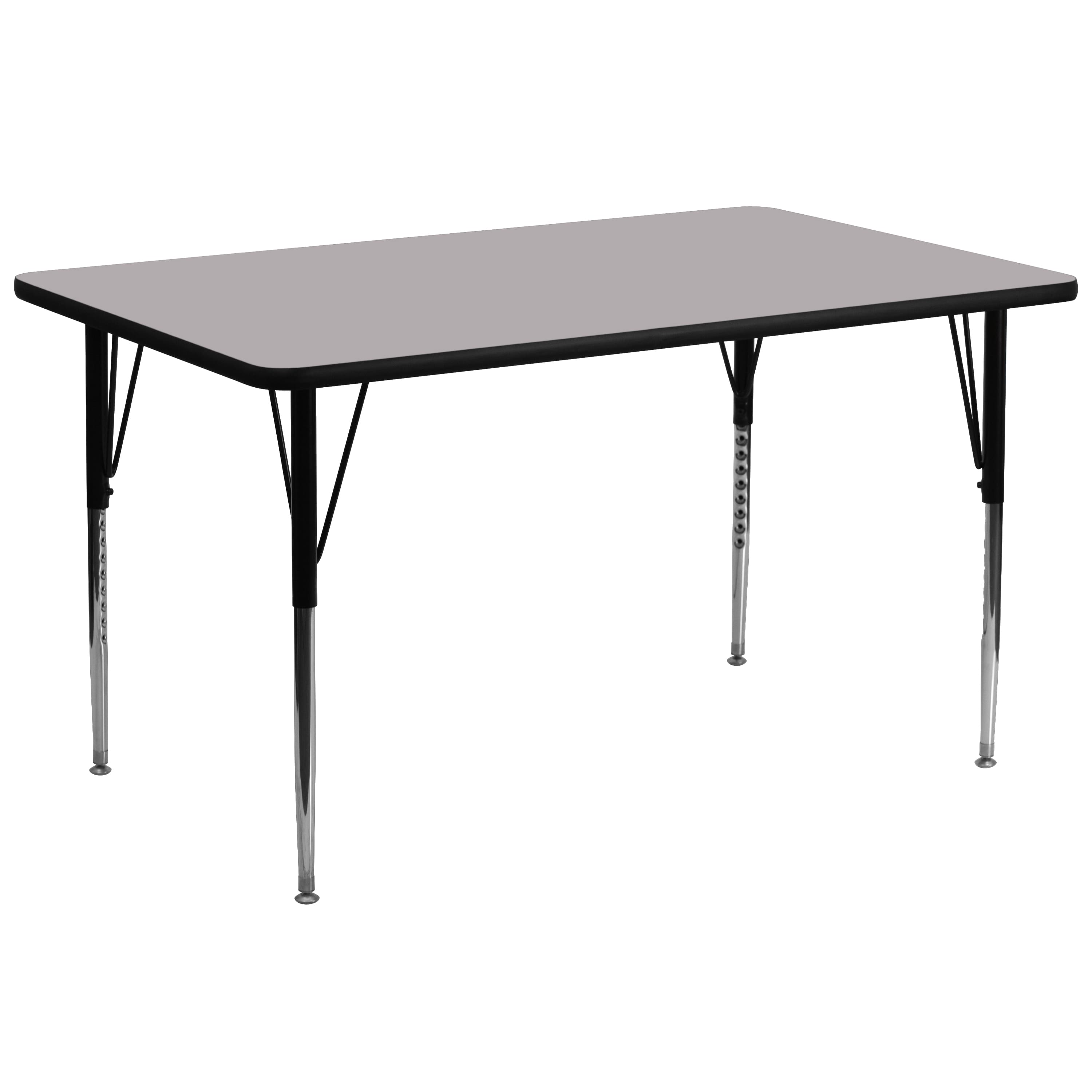Flash Furniture - Wren 30''W x 72''L Rectangular Grey Thermal Laminate Activity Table - Standard Height Adjustable Legs - Gray price history on PriceWatchPro