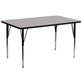 Emma + Oliver - 30x72 Rectangle Laminate Adjustable Activity Table - Gray