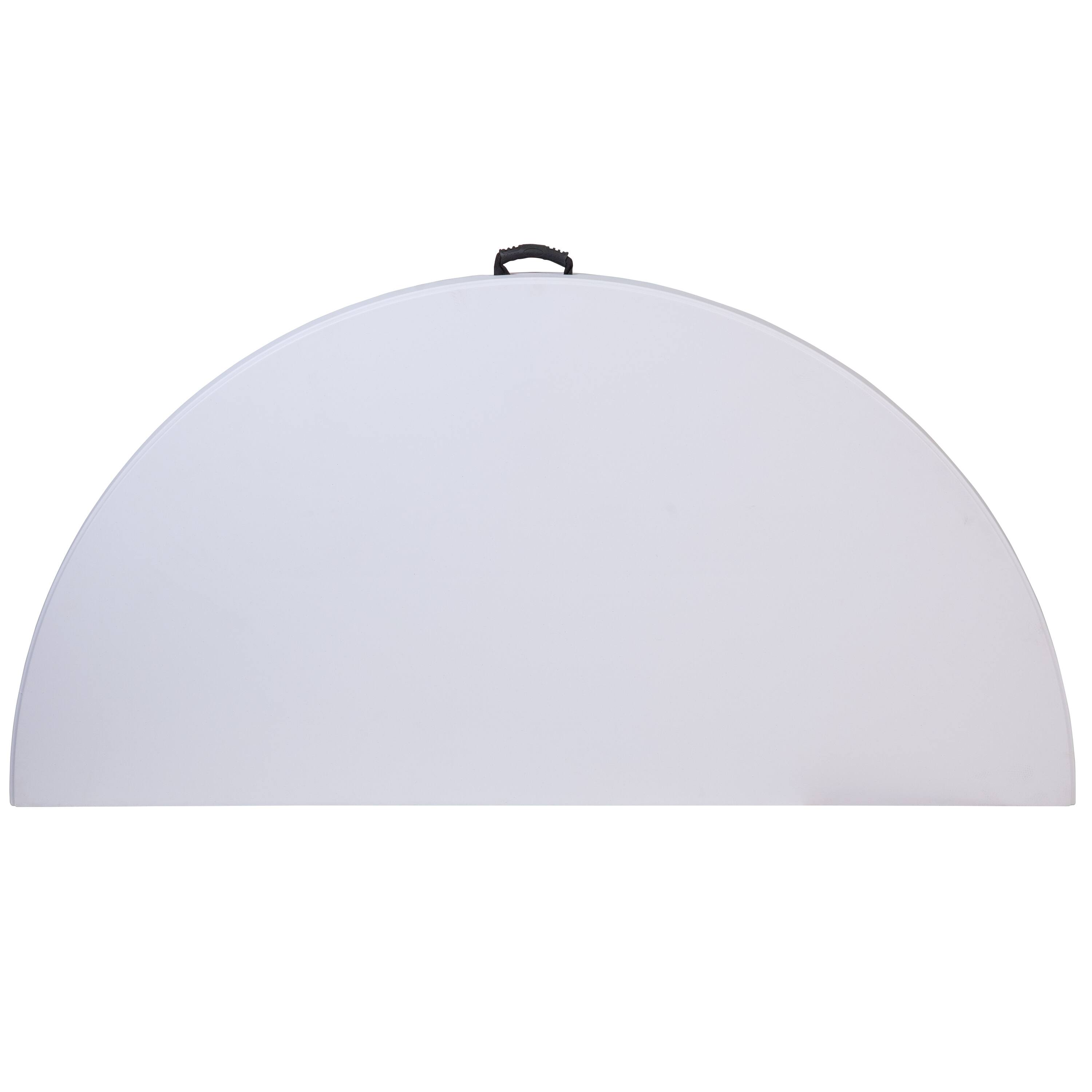 Alt View 6. Emma + Oliver - 5.89-Foot Round Bi-Fold Plastic Banquet and Event Folding Table with Carrying Handle - Granite White.