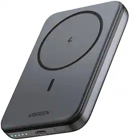 UGREEN - 5,000mAh Magnetic Power Bank, Magsafe-Compatible Portable Charger for iPhone 17/16/15/14/13/12 Series - Black