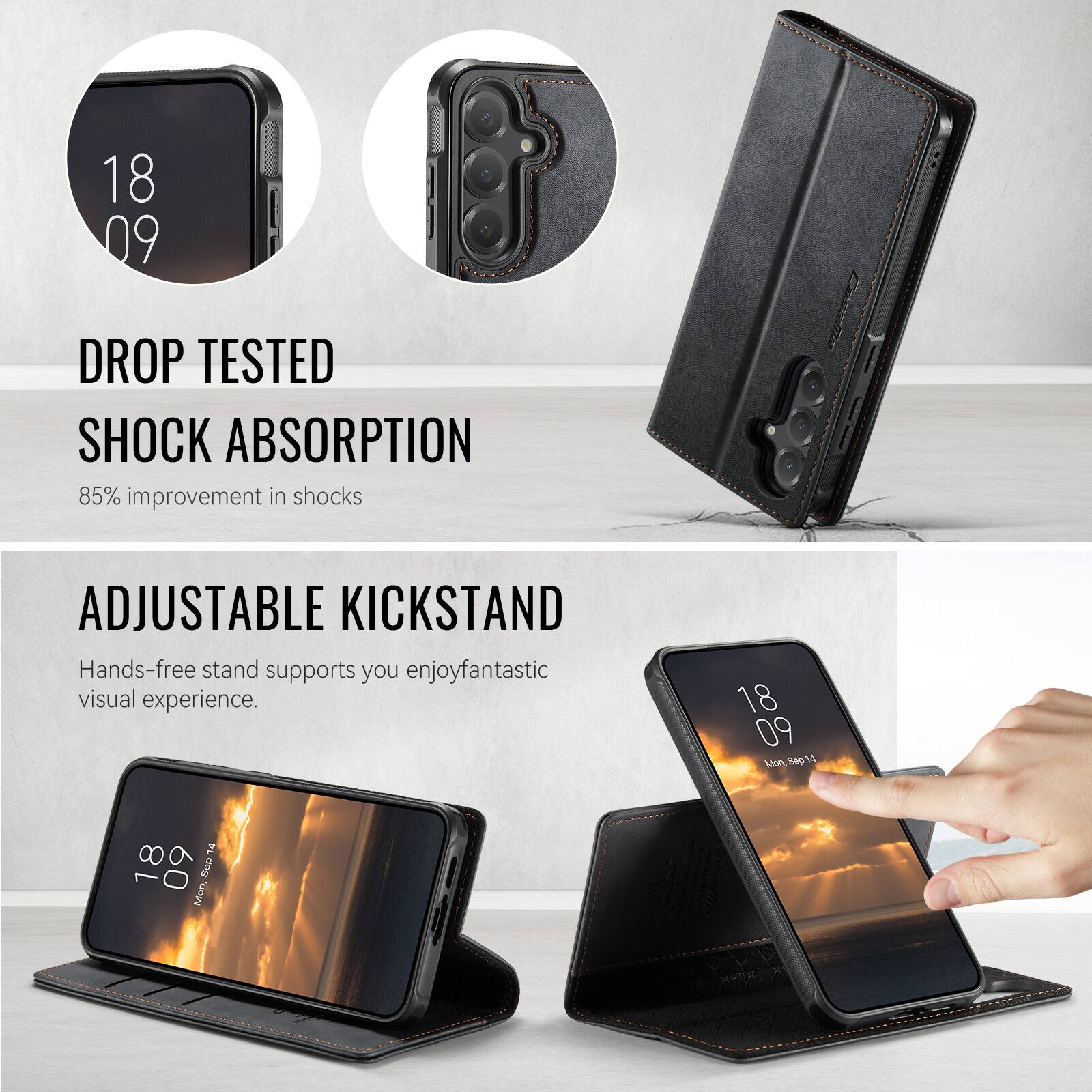 18 09

DROP TESTED SHOCK ABSORPTION
85% improvement in shocks

ADJUSTABLE KICKSTAND
Hands-free stand supports you enjoy fantastic visual experience.

18 09 Mon Sep 14

14 7 18 60 Mon. Sep